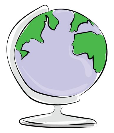 Globe, illustration, vector on white background.のイラスト素材