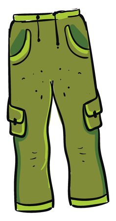 Green man pants, illustration, vector on white background.のイラスト素材