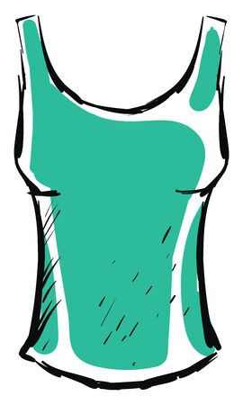 Green woman shirt, illustration, vector on white background.のイラスト素材