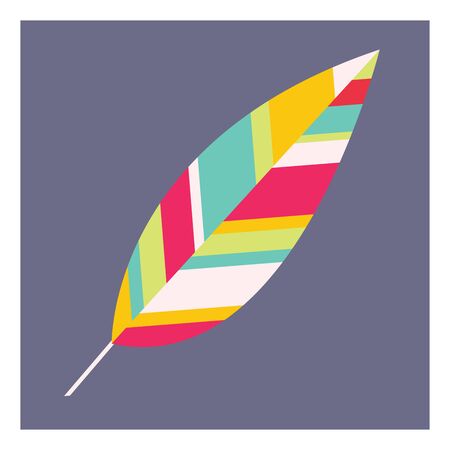 Multicolor feather, illustration, vector on white background.のイラスト素材