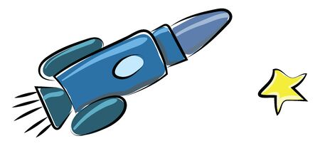 Space rocket, illustration, vector on white background.のイラスト素材