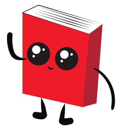 Cute red book, illustration, vector on white background.のイラスト素材