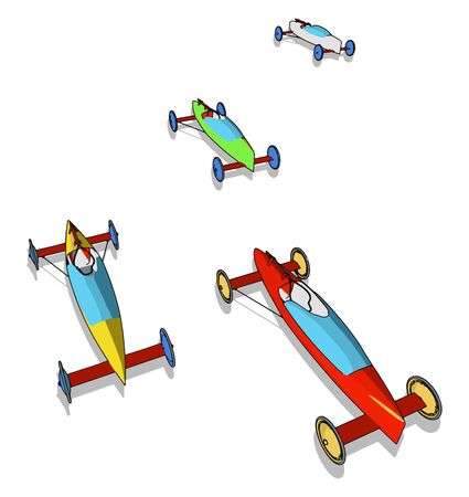 Old racing car, illustration, vector on white background.のイラスト素材