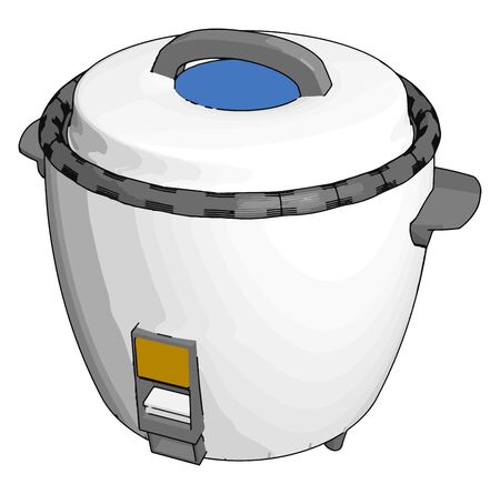 White cookware, illustration, vector on white background.のイラスト素材