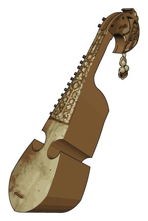 Double bass, illustration, vector on white background.のイラスト素材