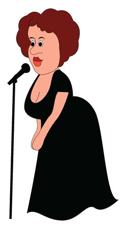 Opera singer, illustration, vector on white background.のイラスト素材