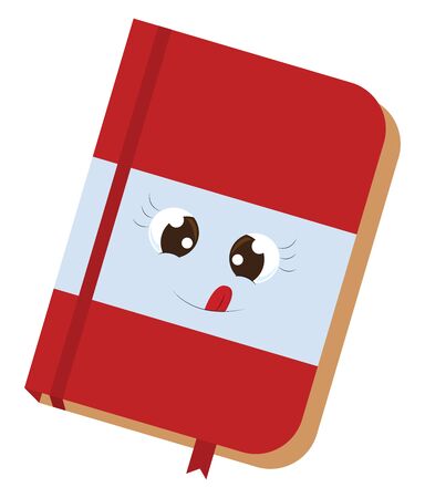 Cute red notebook, illustration, vector on white background.のイラスト素材