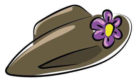 Woman hat, illustration, vector on white background.のイラスト素材