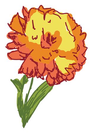 Orange flower, illustration, vector on white background.のイラスト素材