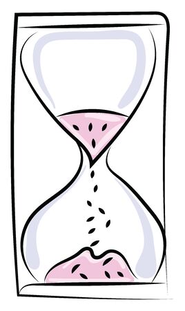 Sand clock, illustration, vector on white background.