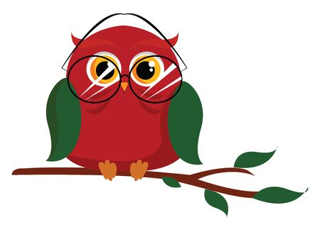 Red owl, illustration, vector on white background.のイラスト素材