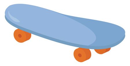 Blue skateboard, illustration, vector on white background.のイラスト素材