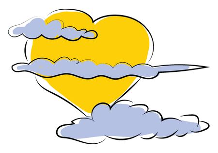 Heart sun, illustration, vector on white background.のイラスト素材