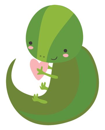 Lizard in love, illustration, vector on white background.のイラスト素材