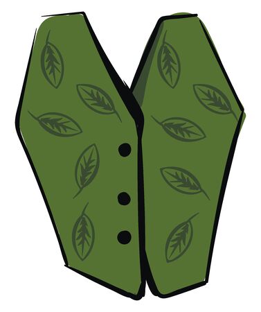 Green vest, illustration, vector on white background.のイラスト素材