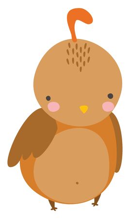 Orange bird, illustration, vector on white background.のイラスト素材