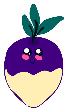 Cute rutabaga, illustration, vector on white background.のイラスト素材