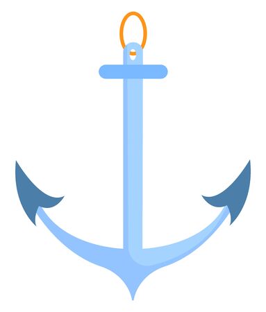 Blue anchor, illustration, vector on white background.