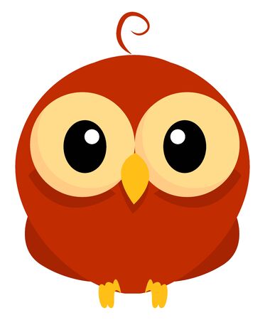 Baby cute owl, illustration, vector on white background.のイラスト素材