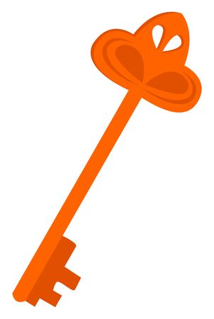 Orange key, illustration, vector on white background.のイラスト素材