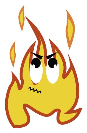 Angry fire, illustration, vector on white background.のイラスト素材