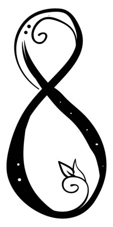 Number 8, illustration, vector on white background.のイラスト素材