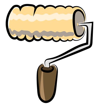 Paint roller, illustration, vector on white background.のイラスト素材