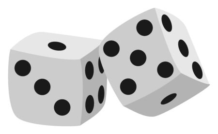 Dice, illustration, vector on white background.のイラスト素材