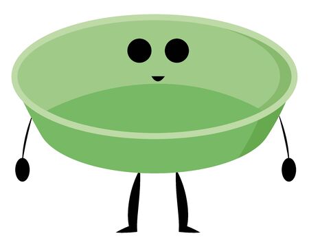 Green plate, illustration, vector on white background.のイラスト素材