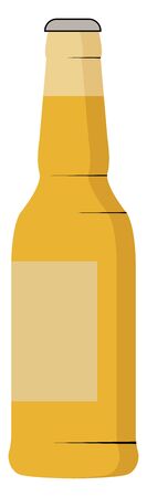Beer bottle, illustration, vector on white background.のイラスト素材