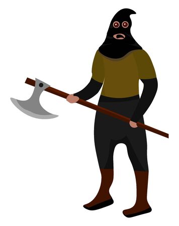 Executioner, illustration, vector on white background.のイラスト素材