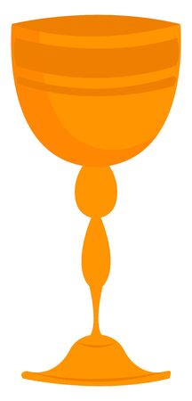 Golden goblet, illustration, vector on white background.のイラスト素材