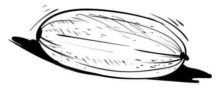 Cucumber drawing, illustration, vector on white background.のイラスト素材