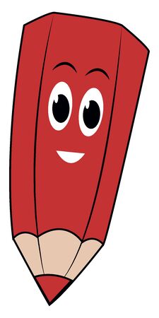 Red pencil, illustration, vector on white background.のイラスト素材