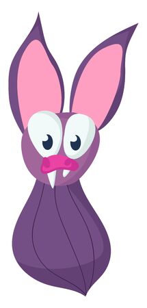 Funny bat, illustration, vector on white background.のイラスト素材