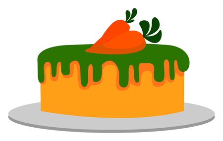 Carrot cake, illustration, vector on white background.のイラスト素材