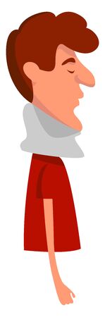 Neck retainer, illustration, vector on white background.のイラスト素材