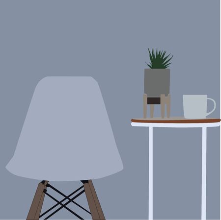 Room, illustration, vector on white background.のイラスト素材