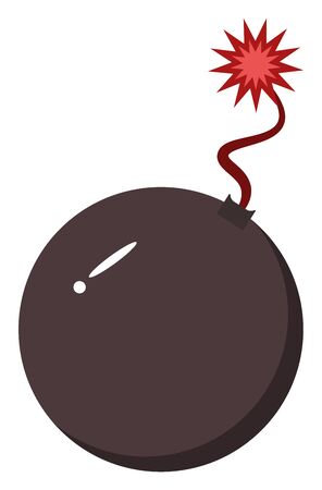 Bomb, illustration, vector on white background.のイラスト素材