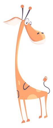 Giraffe cartoon, illustration, vector on white background.のイラスト素材