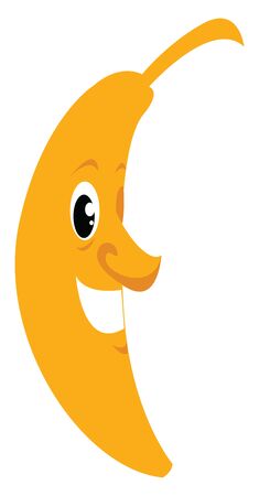 Smiling banana, illustration, vector on white background.のイラスト素材