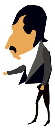 Businessman, illustration, vector on white background.のイラスト素材