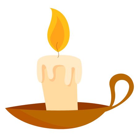 Candle, illustration, vector on white background.のイラスト素材