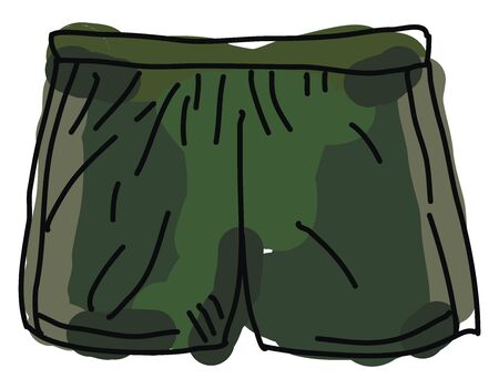 Green shorts, illustration, vector on white background.のイラスト素材