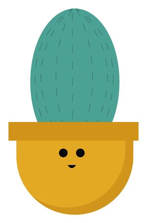 Cactus in pot, illustration, vector on white background.のイラスト素材