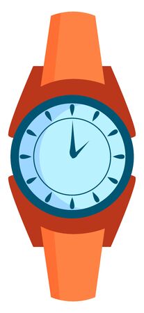 Orange wristwatch, illustration, vector on white background.のイラスト素材