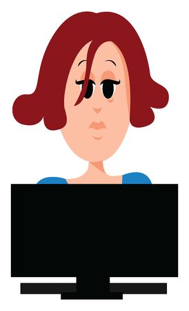 Working woman, illustration, vector on white background.のイラスト素材