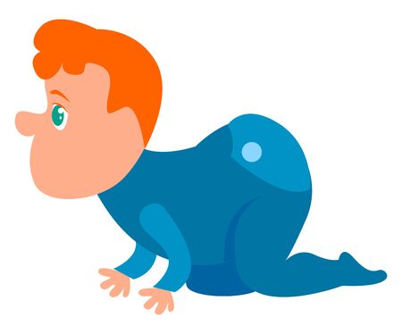 Cute little baby, illustration, vector on white background.のイラスト素材