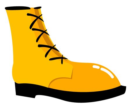 Yellow winter shoe, illustration, vector on white background.のイラスト素材