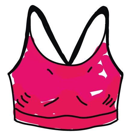 Pink swimsuit, illustration, vector on white background.のイラスト素材